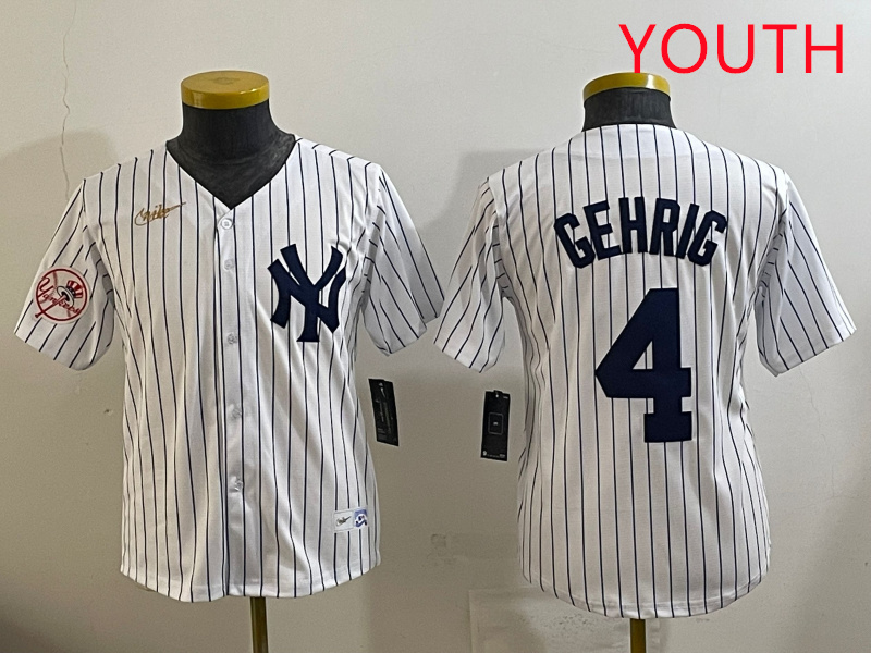 Youth New York Yankees 4 Gehrig White 2025 Nike MLB jersey style 5